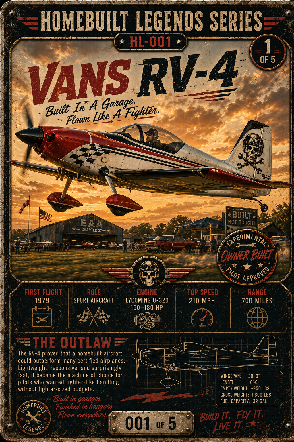 Flyin' Outlaw Series – Aircraft Wanted Poster Magnet